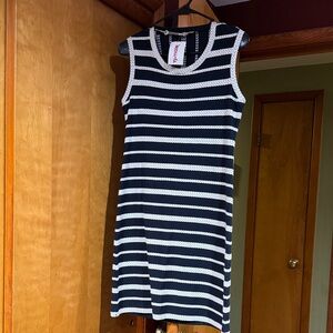 Max Studio Navy and White Striped Mini Dress